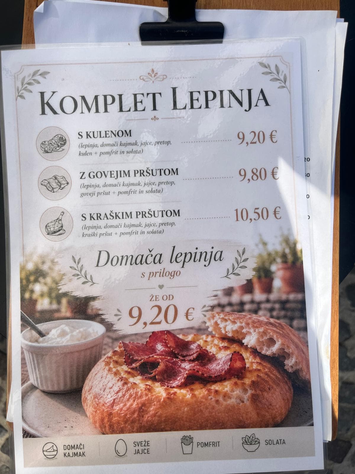 Domača lepinja s prilogo